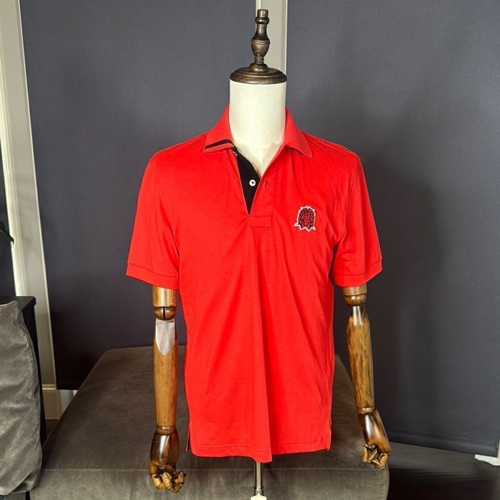 Men’s Maceoo Red Mozart Solid Tip Polo Shirt Size M (3)